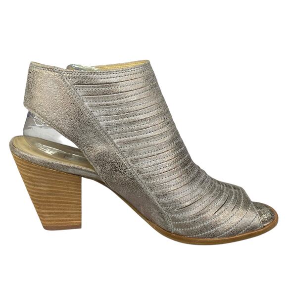 Paul Green Women’s Cayenne Smoke Metallic Peep Toe Sandal Bootie Size 7.5 US 10 - Picture 4 of 11